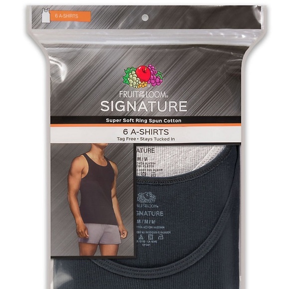 ⭐️ (2) Mens Fruit of the Loom Sig. Soft Ribbed A-Shirts/Gray XL - Picture 6 of 7